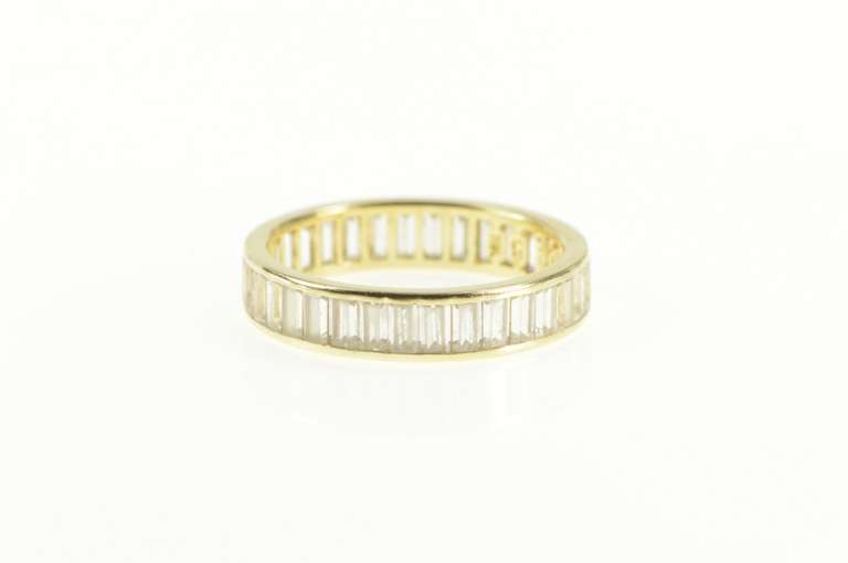 14K Yellow Gold Baguette Infinity Anniversary Wedding Band Ring