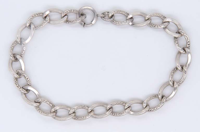 Vintage Sterling Silver Curb Link Bracelet