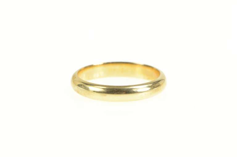 14K Yellow Gold 3.7mm Rounded Classic Wedding Band Ring