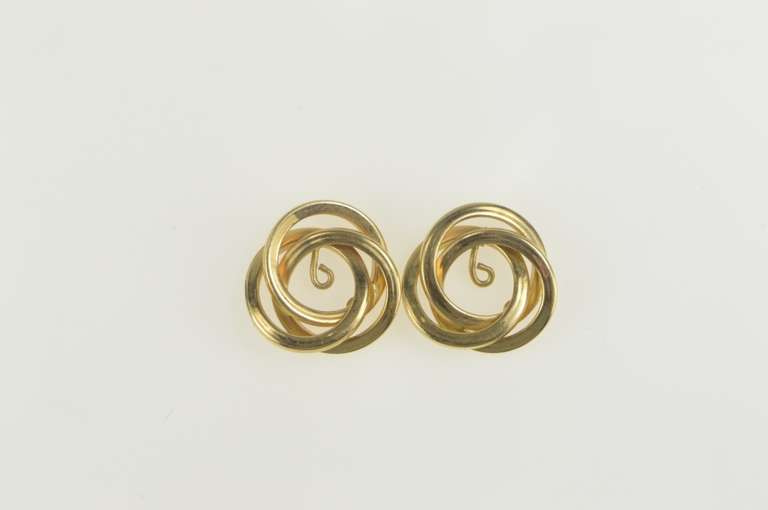 14K Yellow Gold 5.5mm Twist Spiral Stud Enhancer Earring Jackets