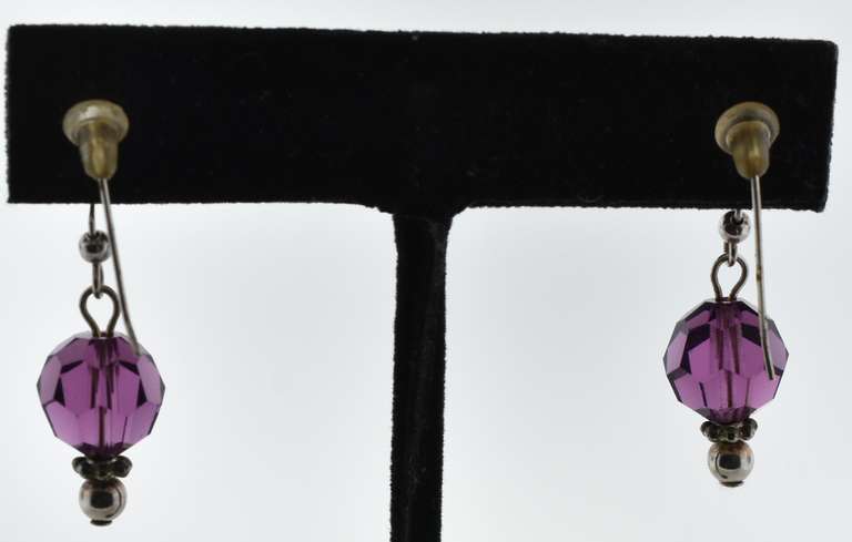 Purple Crystal Earrings