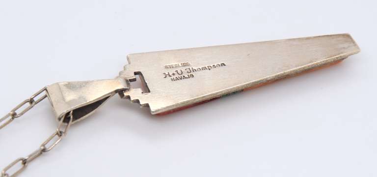 Vintage Sterling Silver Navajo Signed Necklace and Dangle Earrings