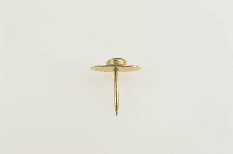 10K Yellow Gold Retro Oval Black Star Sapphire Lapel Tie Pin/Brooch