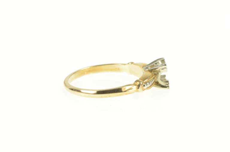 14K Yellow Gold 3.8mm Setting Vintage NOS 1950's Engagement Ring