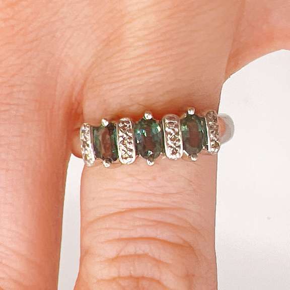 14kt Gold, Blue Sapphire, & Diamond Cocktail Ring