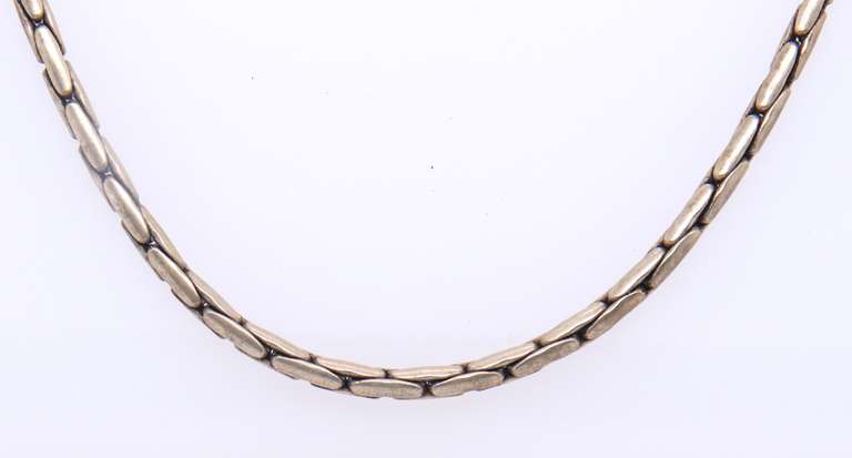 Vintage Sterling Silver Foxtail Chain Necklace