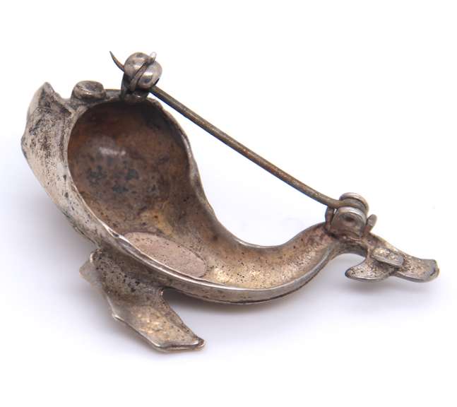 Vintage Sterling Silver Fish Brooch