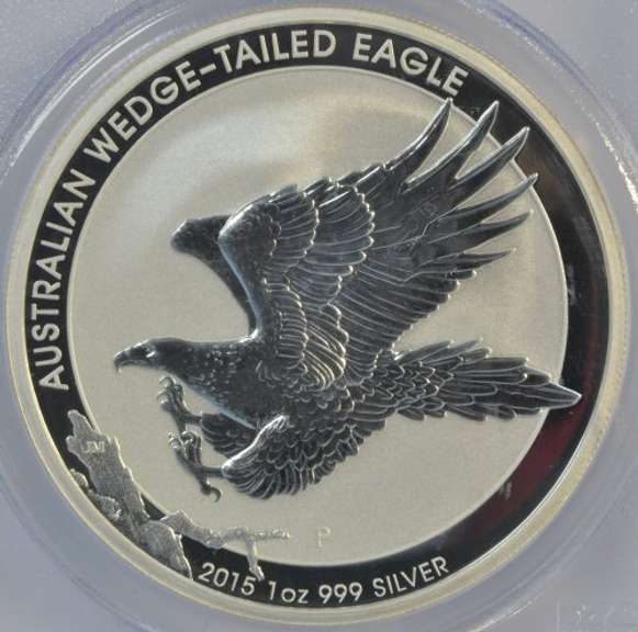 Flawless 2015-P Australia Silver $1. PCGS MS70 John Mercanti signed
