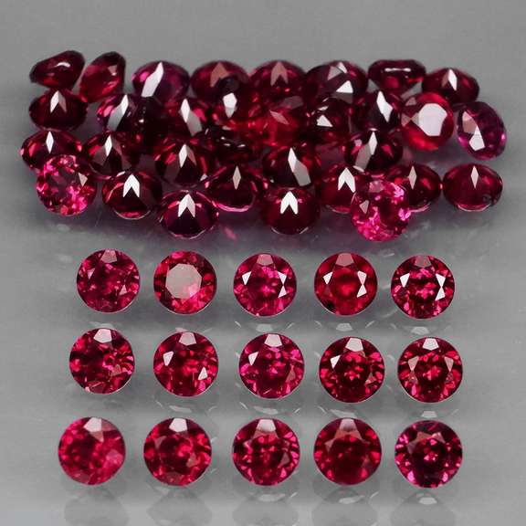 Premium diamond cut 6.67ct Rhodolite Garnet set