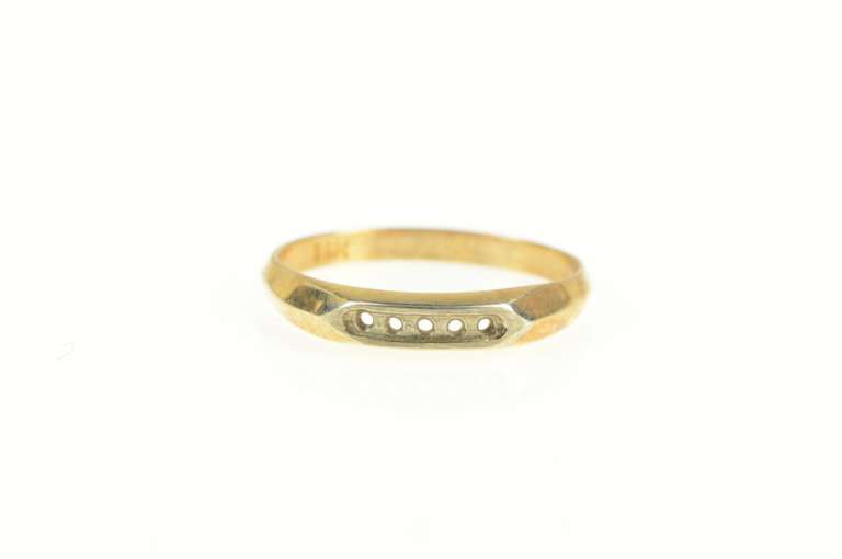 14K Yellow Gold Vintage NOS 1950's Wedding Band Setting Ring