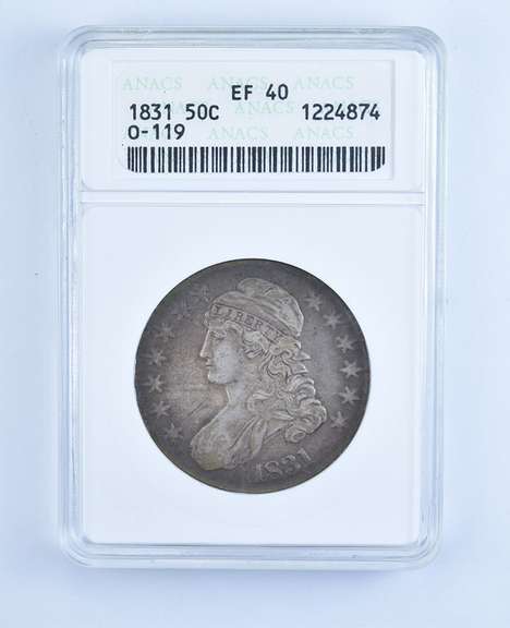 EF40 1831 Capped Bust Half Dollar - Graded ANACS