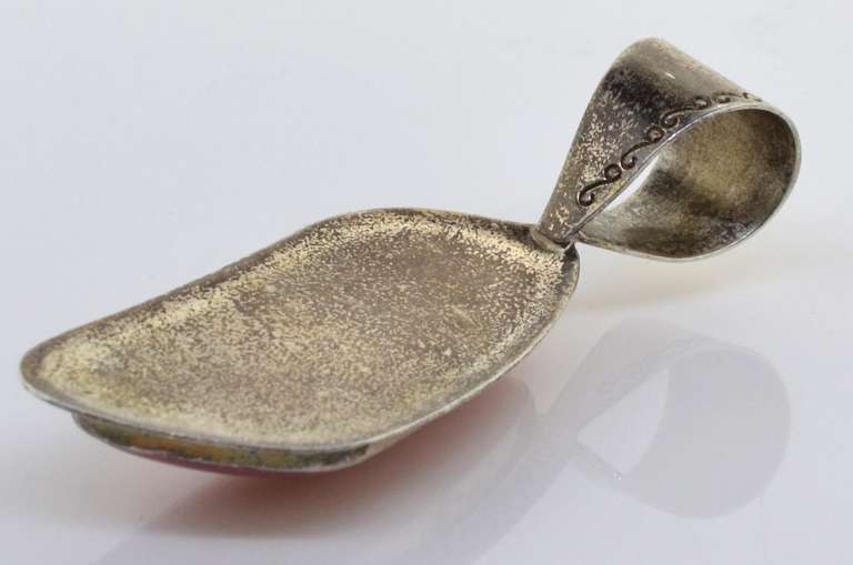 Large Silver Pink Stone Pendant