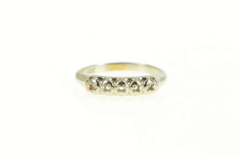 14K White Gold Vintage NOS 1950's Wedding Band Setting Ring