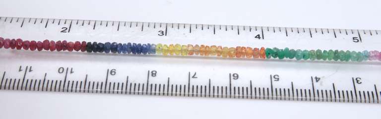 Handsome Ruby, Sapphire and Emerald Bead Necklace