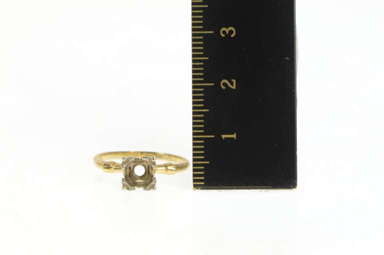 14K Yellow Gold Vintage NOS 1950's 3.5mm Engagement Setting Ring
