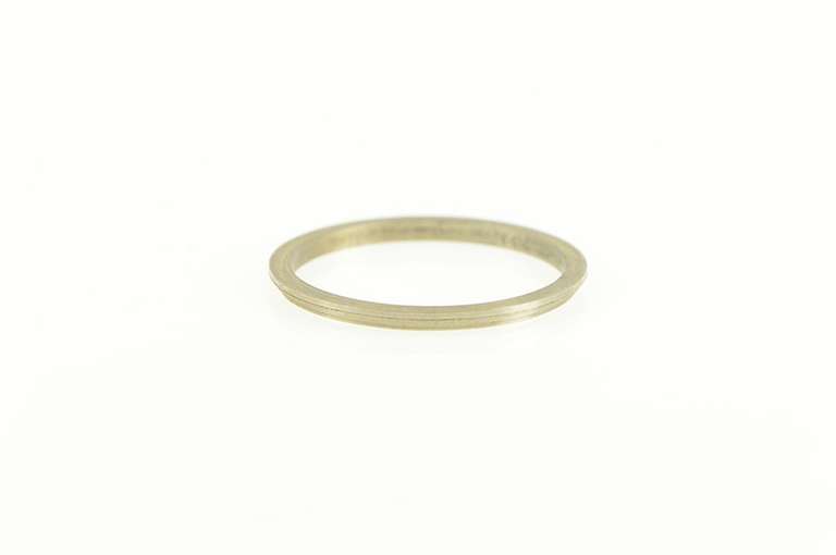 14K White Gold Grooved Stackable Band Vintage NOS 1950's Ring