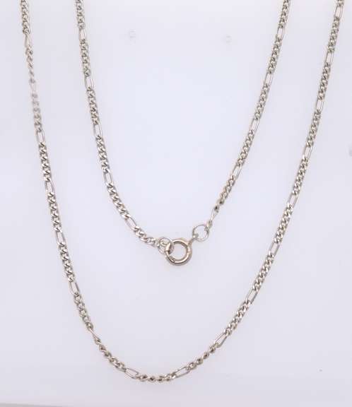 Vintage Sterling Silver Figaro Chain Necklace