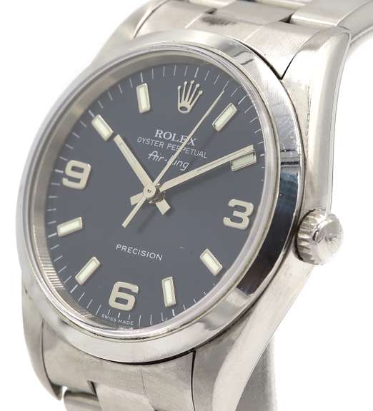 Rolex Air King Mid Size 34mm Blue Dial Stainless Steel Watch