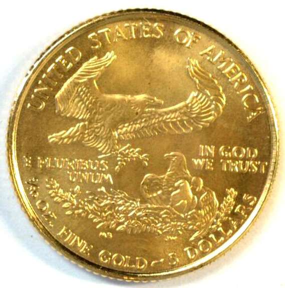 Much scarcer Gem BU 1999 $5 American Gold Eagle coin