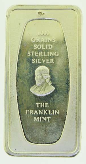 1972 Father's Day the Franklin Mint 1000 Grains Solid Sterling Silver Bar