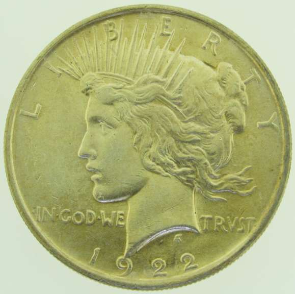 1922 Peace Silver Dollars $1 US Coin Flashy White Slider BU