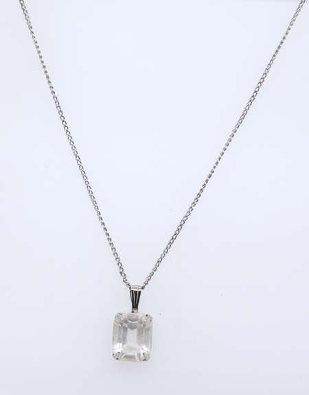 Sterling Silver Cubic Zirconia Pendant on Chain
