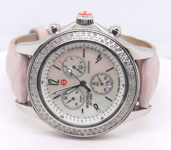Michele Jetway Chronograph Watch with Diamonds