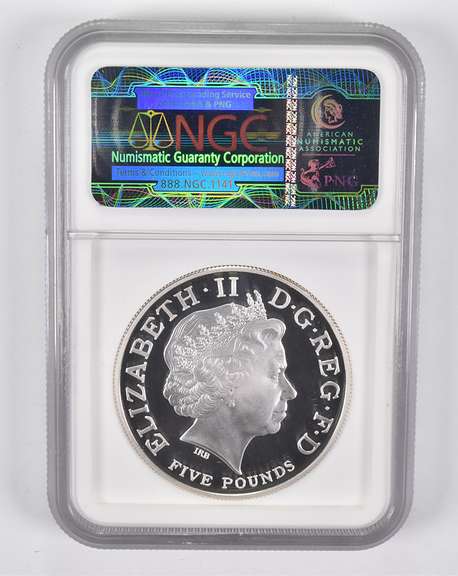 PF70UCAM 2012 Great Britain 5 Pounds Silver Olympics Piefort NGC