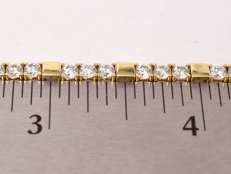 Elegant CZ Tennis Bracelet in 14k Yellow Gold
