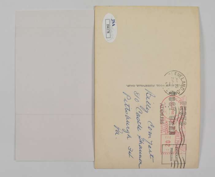 Ralph Kiner - Cleveland Indians - Signed Postcard - Certified JSA