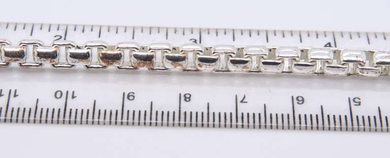 Vintage Italian Sterling Silver Box Bracelet