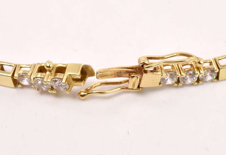 Elegant CZ Tennis Bracelet in 14k Yellow Gold