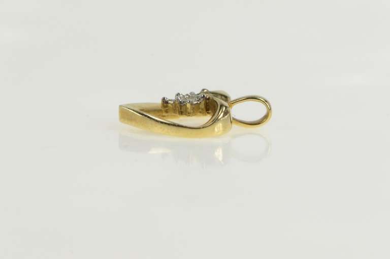 10K Yellow Gold Diamond Cluster Inset Heart Love Symbol Pendant