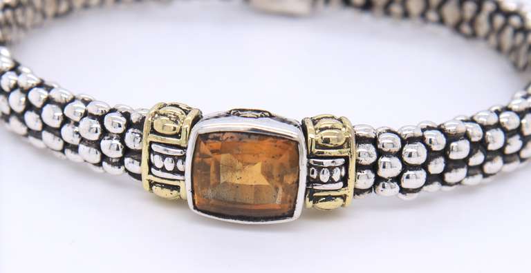 Lagos Two Tone Citrine Caviar Bracelet