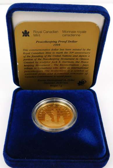 1995 Peacekeeping Proof Dollar Canadian Coin