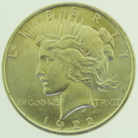 1922 Peace Silver Dollars $1 US Coin Flashy White Slider BU