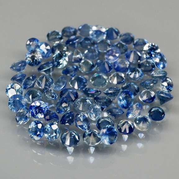 Rich blue 4.10ct diamond cut Sapphire set