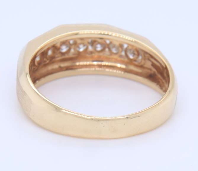 Formal Yellow Gold Channest Set Diamond Band