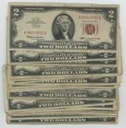Lot of 30 mixed 1953 & 1963 Series $2 Red Seal Notes. Circs