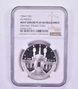 Error PF69 UCAM 1984-S Los Angeles Olympics - OBV Struck Thru - NGC