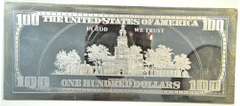 Pure .999 fine Silver $100 Facsimile 4 Troy Oz bar