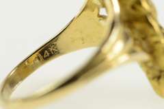 14K Yellow Gold Raw Textured Nugget Pebble 14k Cluster Ring