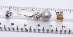 Group Lot of Vintage 925 Sterling Silver Earrings