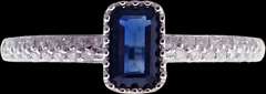 Enrapturing Sole Sapphire 18k White Gold Ring flanked with Diamonds