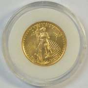Superb Gem BU 1993 $5 American Gold Eagle coin in capsule
