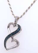 Vintage Italian Sterling Silver Cubic Zirconia Pendant on Chain Necklace