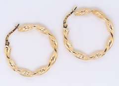 Beautiful 18kt Yellow Gold Twisted Hoop earrings
