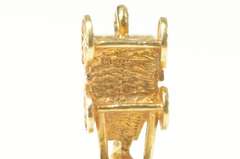 14K Yellow Gold 3D Nassau Bahamas Horse Drawn Carriage Charm/Pendant