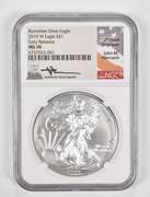 MS70 2019-W American Burnished Silver Eagle Early Releases Signed NGC