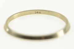 14K White Gold Vintage NOS 1950's Plain Simple Grooved Band Ring